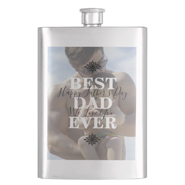 Trendy Best Vater Ever Vatertag Foto Classic Flachmann (Vorderseite)