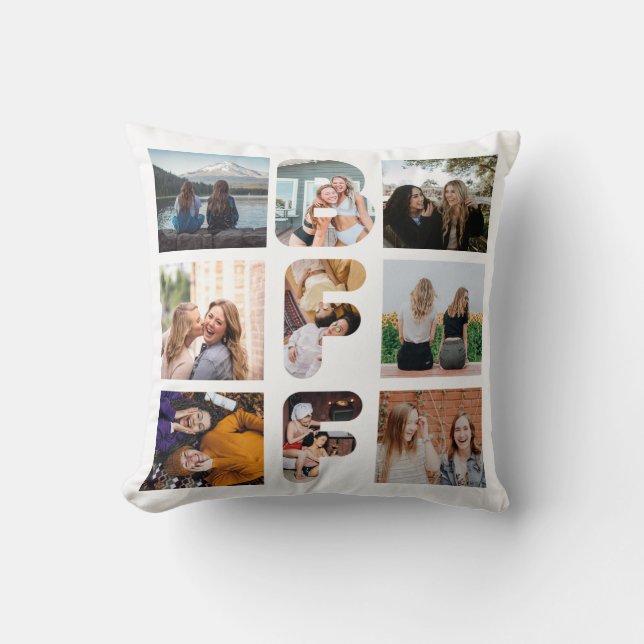 Trendy BESTE FREUNDIN Best Friend Chic Modern Foto Kissen (Vorderseite)