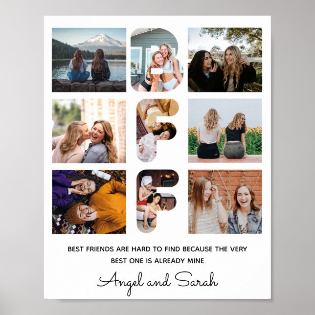 Trendy BESTE FREUNDIN Best Friend Chic Modern Foto Poster (Vorne)