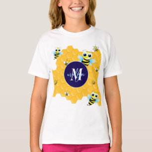 Trendy Big Blue Eyes Bee & Hives T-Shirt