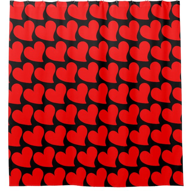 TRENDY BIG RED HEART ROMANTIC VALENTINE DUSCHVORHANG (Vorderseite)