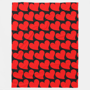 TRENDY BIG RED HEART ROMANTIC VALENTINE FLEECEDECKE