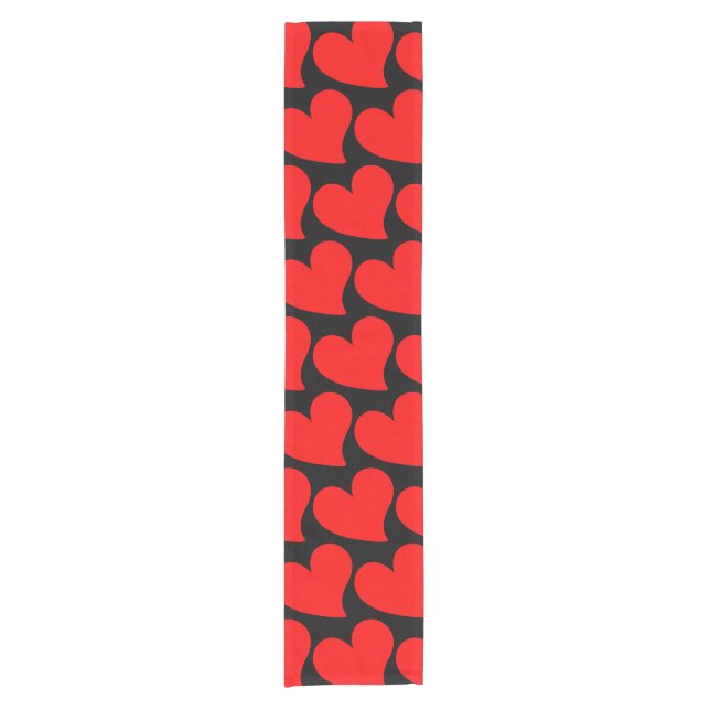 TRENDY BIG RED HEART ROMANTIC VALENTINE KURZER TISCHLÄUFER (Vorderseite)