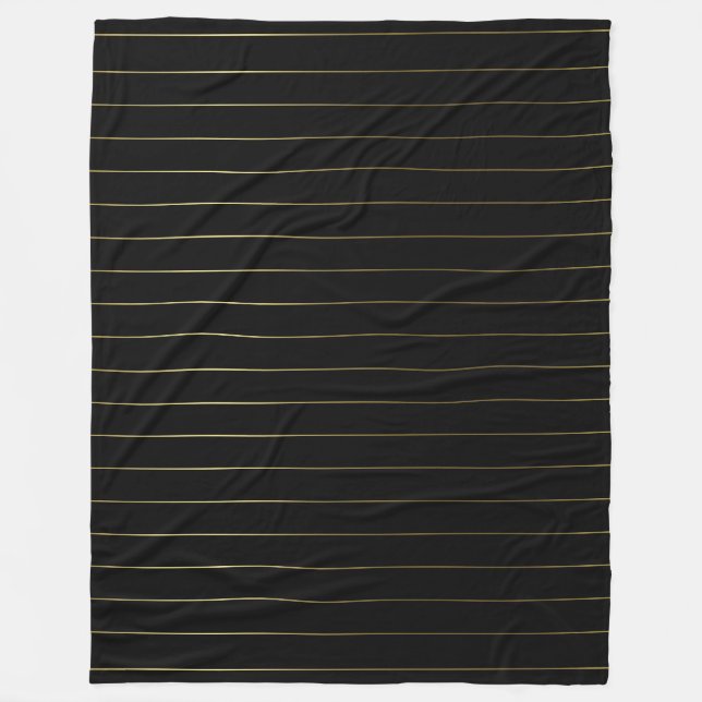 Trendy Black and Gold gestreift Elegantes Design Fleecedecke (Vorderseite)