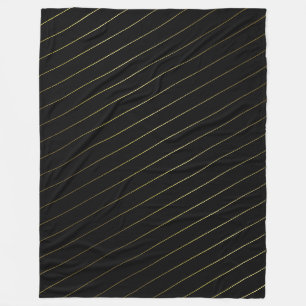 Trendy Black and Gold Streifen glamouröses Design Fleecedecke