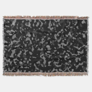 Trendy Black and Gray Camouflage Pattern Decke