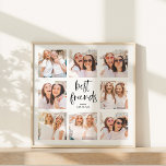 Trendy Black and White Script | Foto der besten Fr Poster<br><div class="desc">Dieses trendige Schwarz-Weiß-Poster enthält acht Ihrer Lieblings-Fotos von Ihnen und Ihren Geschichten! Die Worte "beste Freunde" erscheinen in schwarz-modernem Skript,  und es gibt Raum,  um den Namen von Ihnen und Ihrem besten Freund auf einem weißen Hintergrund hinzuzufügen.</div>