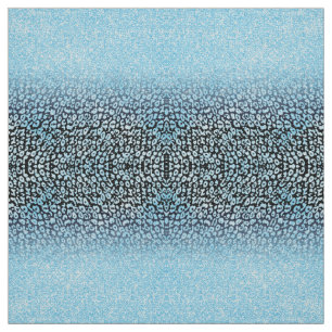 Trendy Black & Blue Glitzer Ombre Leopard Print Stoff
