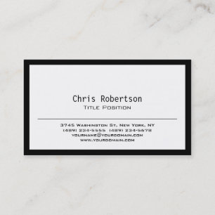 Trendy Black Border White Charming Business Card Visitenkarte