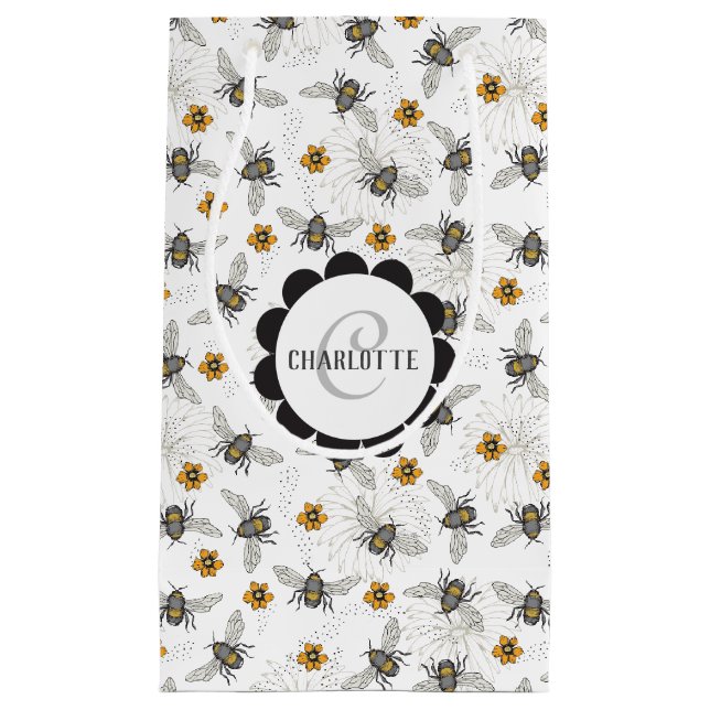 Trendy Black Buzzing Honeybee für Frühjahr und Som Kleine Geschenktüte (Vorderseite)