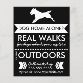 Trendy Black Dog Silhouette Dog Walker Flyer