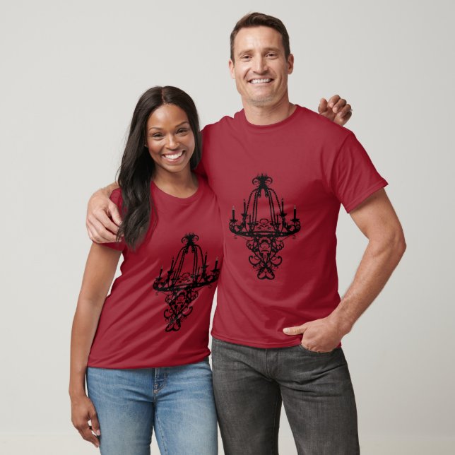 Trendy Black Elegant Chandelier T-Shirt (Unisex)