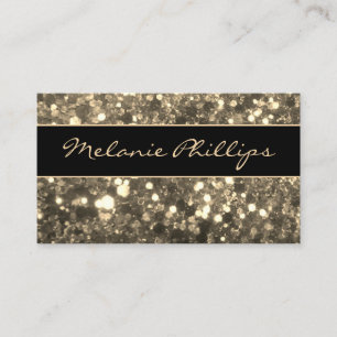Trendy Black & Gold Chunky Glitzer Visitenkarte