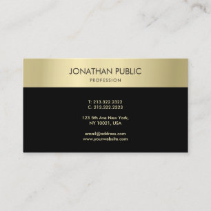 Trendy Black Gold Elegante einfache Vorlage Modern Visitenkarte