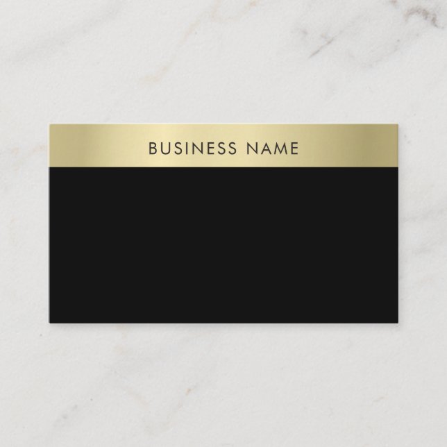 Trendy Black Gold Moderne einfache Vorlage Elegant Visitenkarte (Vorderseite)