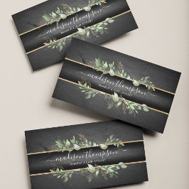 Trendy Black & Gold - Moderne Foliage Visitenkarte