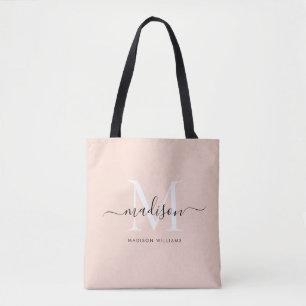 Trendy Black Gold Monogram Initial Script Name Tot Tasche