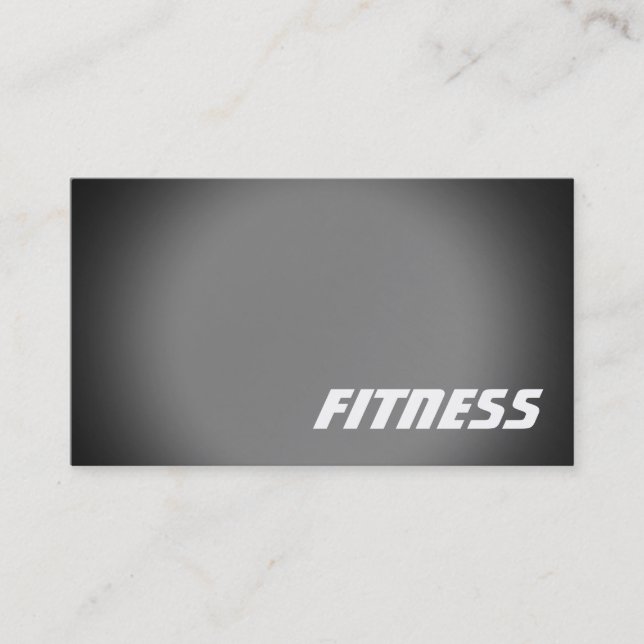 Trendy Black Gray Fitness Sport Business Card Visitenkarte (Vorderseite)