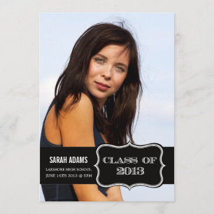 Trendy Black Label Class of 2013 Abschluss Card Ankündigung