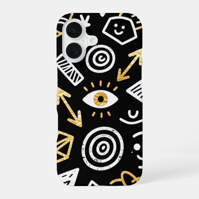 Trendy Black Matte Phone Case iPhone 16 Hülle (Rückseite)