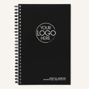 Trendy Black Noir Modern Logo Notizbuch