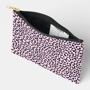 Trendy Black & Pink Leopard Fur Effekt Rpt Muster Zubehörtasche