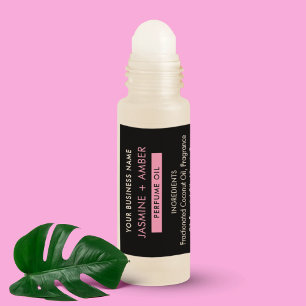 Trendy Black & Pink Parfüm Roll auf Flaschenetiket Aufkleber