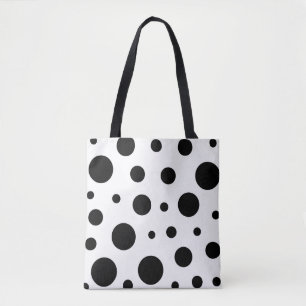 Trendy Black Polka Dot Pattern Tasche