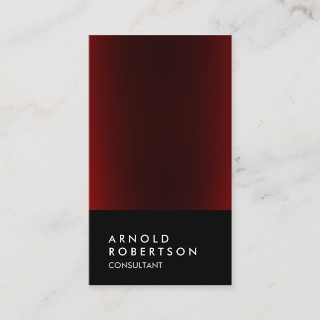 Trendy Black Red Consultant Business Card Visitenkarte (Vorderseite)