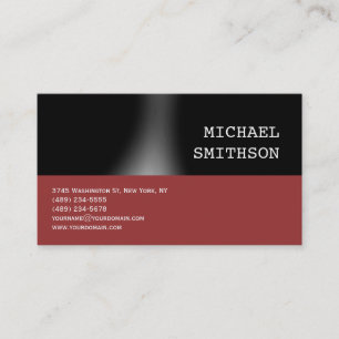 Trendy Black Red Consultant Business Card Visitenkarte
