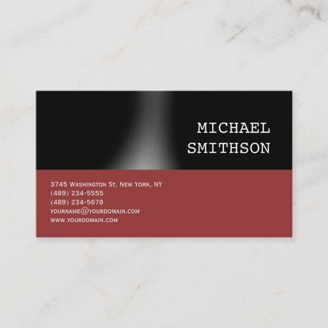 Trendy Black Red Consultant Business Card Visitenkarte (Vorderseite)