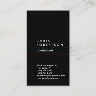 Trendy Black Red Lines Business Card Visitenkarte
