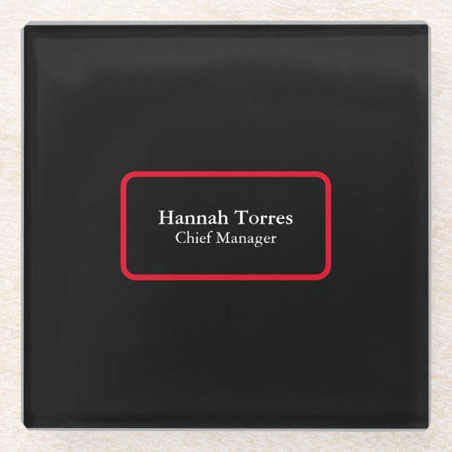 Trendy Black & Red Schlicht Creative Modern Glasuntersetzer (Vorderseite)