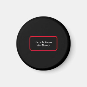 Trendy Black & Red Schlicht Creative Modern Magnet
