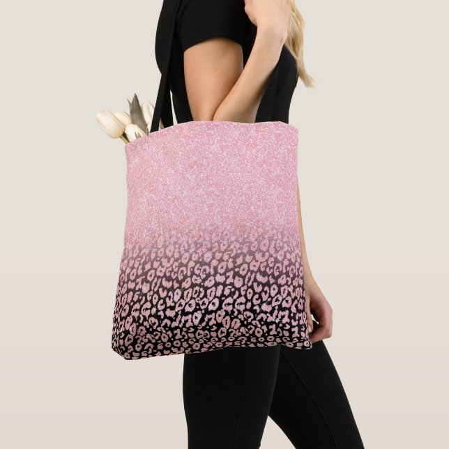 Trendy Black Rose Gold Glitzer Leopard Ombre Tasche (Von Nahem)