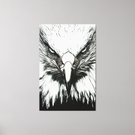 Trendy Black & White Eagle Leinwanddruck