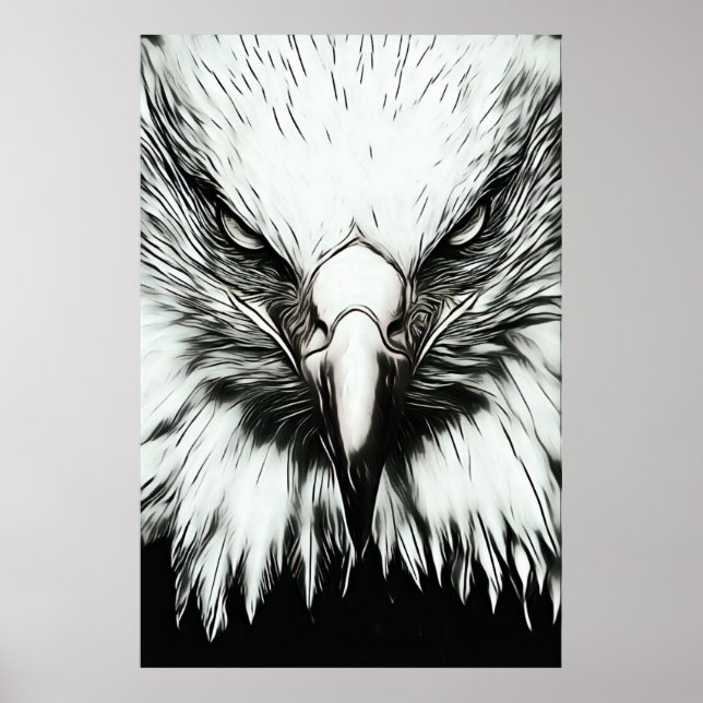 Trendy Black & White Eagle Poster (Vorne)