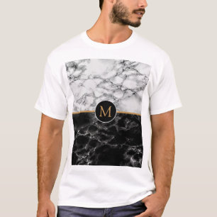 Trendy Black & White Marmorstein - Fügen Sie Ihren T-Shirt