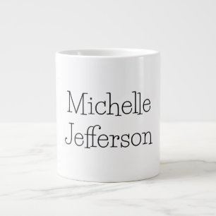 Trendy Black & White Script Name Chic Jumbo-Tasse