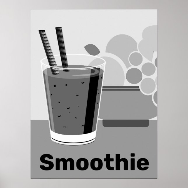 Trendy Black & White Smoothie Poster (Vorne)
