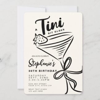 Trendy Black & White Tini Bit Ältere 30. Geburtsta Einladung