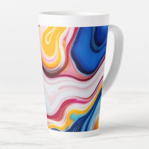 Trendy Blau Rosa, gelb-weiß Imitat Marmor Milchtasse