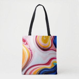 Trendy Blau Rosa, gelb-weiß Imitat Marmor Tasche