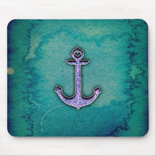 Trendy blauer und aquamariner Watercolor Mousepad