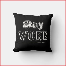 Trendy Bleibe Geweckt Black Throw Pillow Kissen