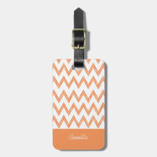 Trendy Bleistift-orange Zickzack Zickzacke mit Gepäckanhänger