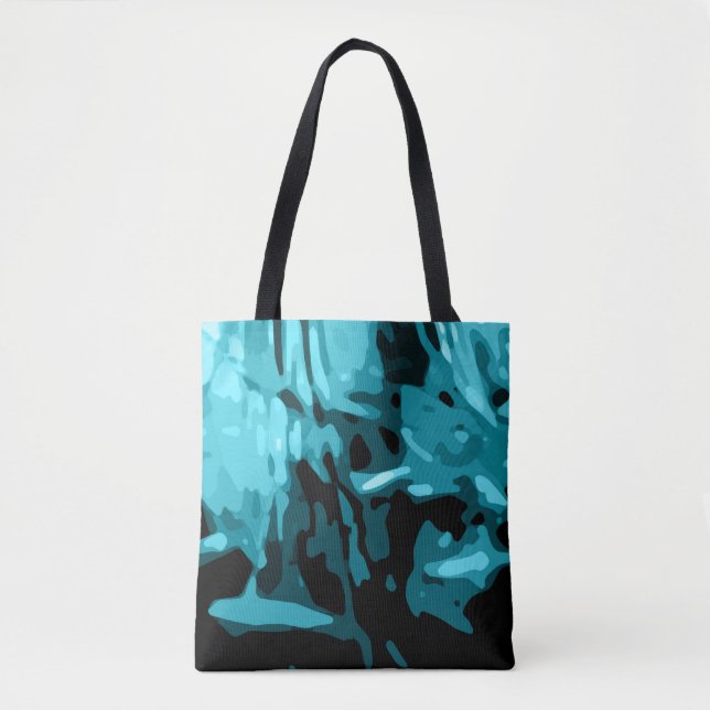 Trendy Blue Aquamarin Aqua Camouflage Pattern Tasche (Vorderseite)