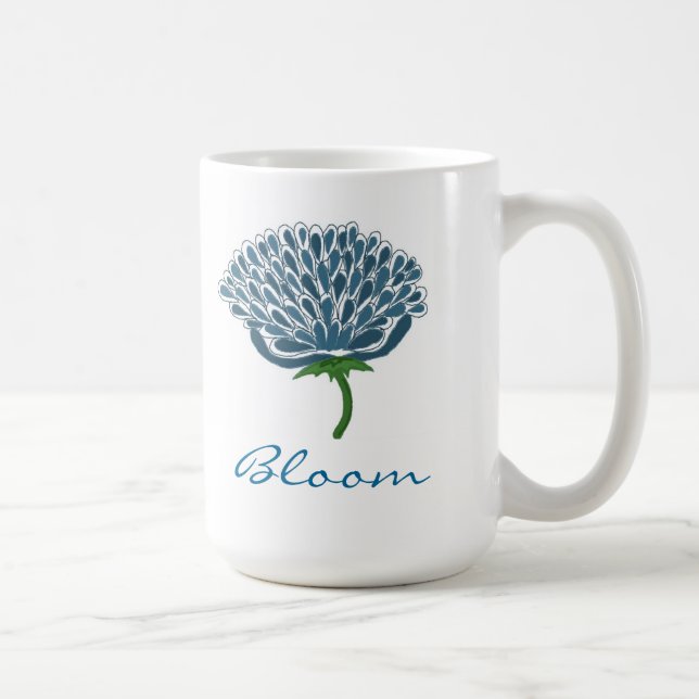 Trendy Blue Blume Kaffeetasse (Rechts)