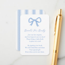 Trendy Blue Bow bringt eine Babydusche mit Büchern Begleitkarte