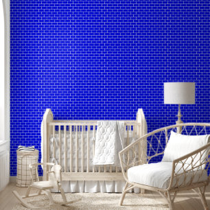 Trendy Blue Bricks Texture Tapete